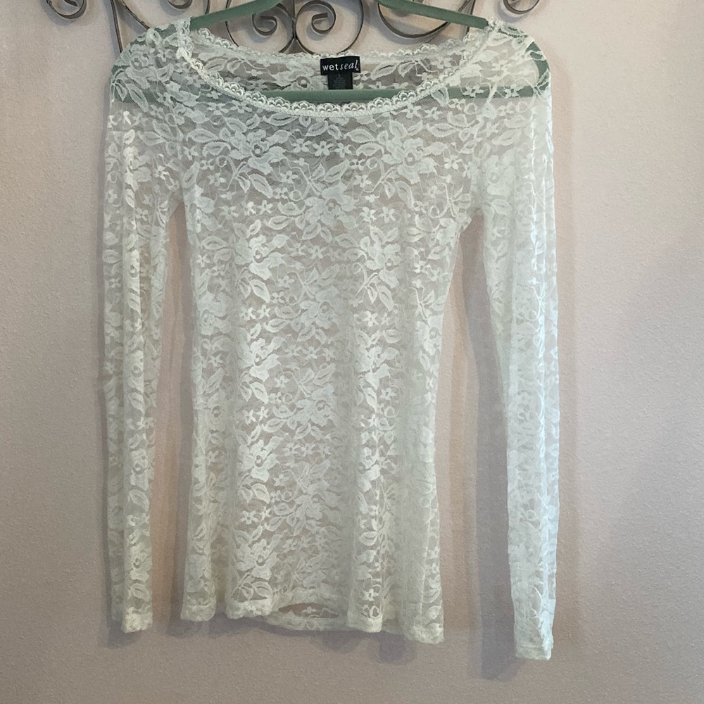 Lacy white shirt!